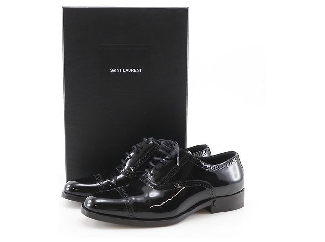 Yves Saint Laurent Saint Laurent Patent Leather Lace-Up Dress Shoes Black - view 15