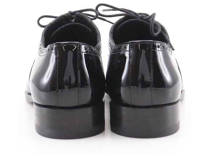 Yves Saint Laurent Saint Laurent Patent Leather Lace-Up Dress Shoes Black - view 3
