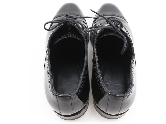 Yves Saint Laurent Saint Laurent Patent Leather Lace-Up Dress Shoes Black - view 6
