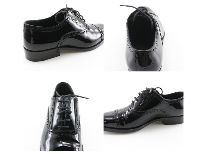 Yves Saint Laurent Saint Laurent Patent Leather Lace-Up Dress Shoes Black - view 8