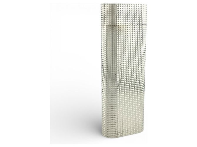Cartier Oval Block Feuerzeug mit Karomuster Silber - Ansicht 3