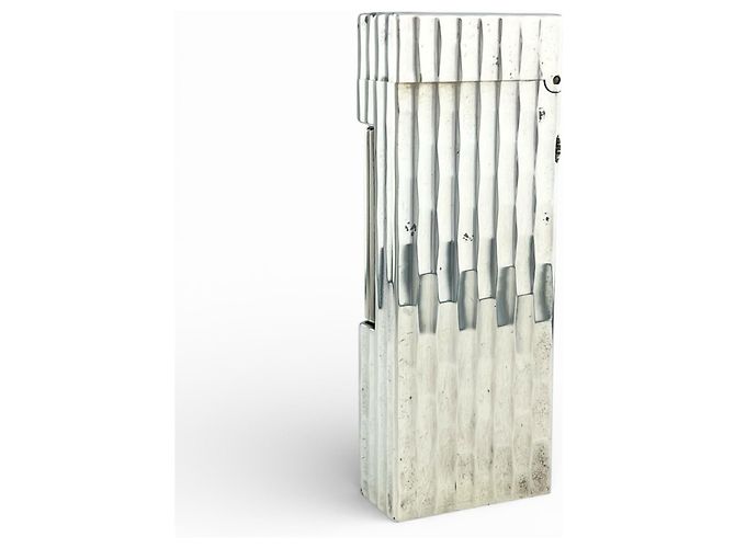 Alfred Dunhill Dunhill Square Line Pattern Feuerzeug Raucherzubehör Silber - Ansicht 2