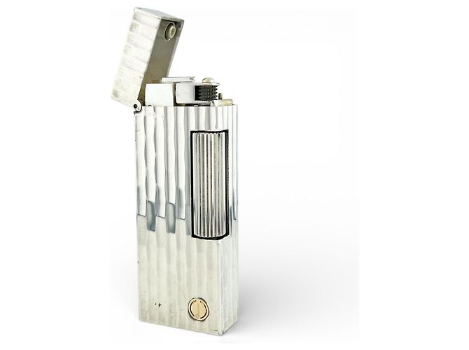 Alfred Dunhill Dunhill Square Line Pattern Feuerzeug Raucherzubehör Silber - Ansicht 4