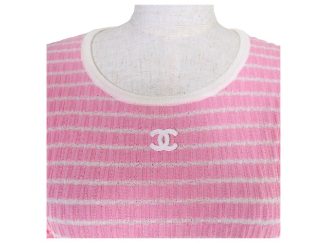 Top de punto en mezcla de algodón CHANEL COCO Mark Rosa - vista 4