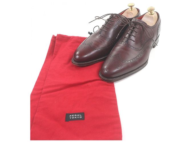 Autre Marque REGAL TOKYO Full Leather Brogue Derby Schuhe Braun Bordeaux - Ansicht 2