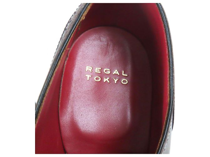 Autre Marque REGAL TOKYO Full Leather Brogue Derby Schuhe Braun Bordeaux - Ansicht 7