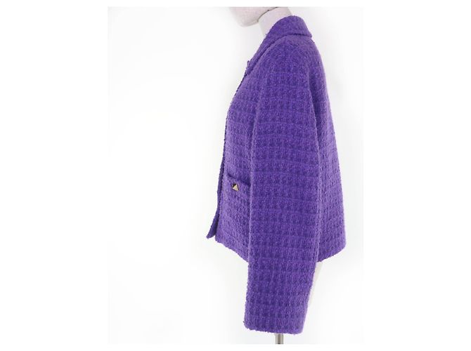 Chaqueta de algodón Valentino Roman Stud Púrpura - vista 2