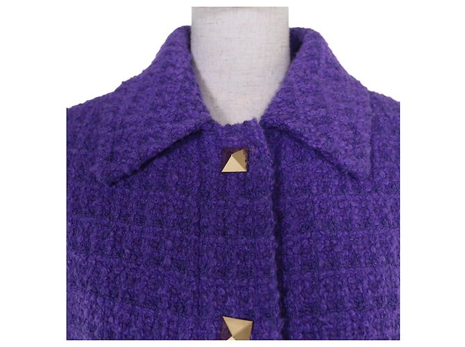 Chaqueta de algodón Valentino Roman Stud Púrpura - vista 4