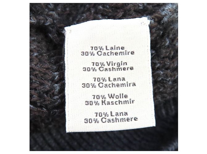 Camisola de malha em lã e cashmere Hermès M Marrom Preto - vista 6