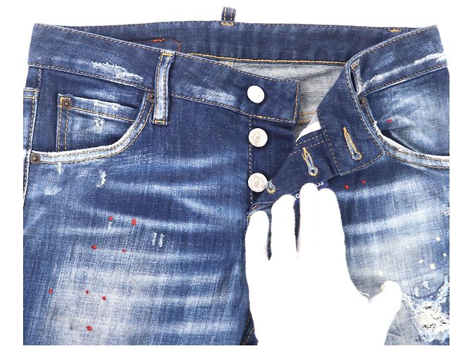 DSQUARED2 Cool Girl Cropped Jean Pantalones de denim de algodón Azul - vista 3