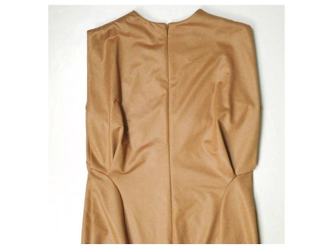 Autre Marque Mame Kurogouchi langes Sweatshirt-Kleid mit tiefem Ausschnitt aus Polyester Braun - Ansicht 7