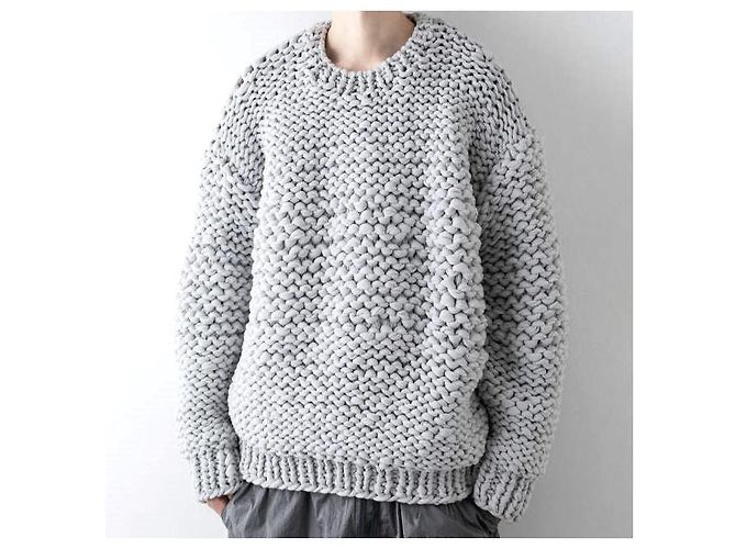 Autre Marque stein LILY YARN handgestrickter LS Polyester-Pullover Braun - Ansicht 2
