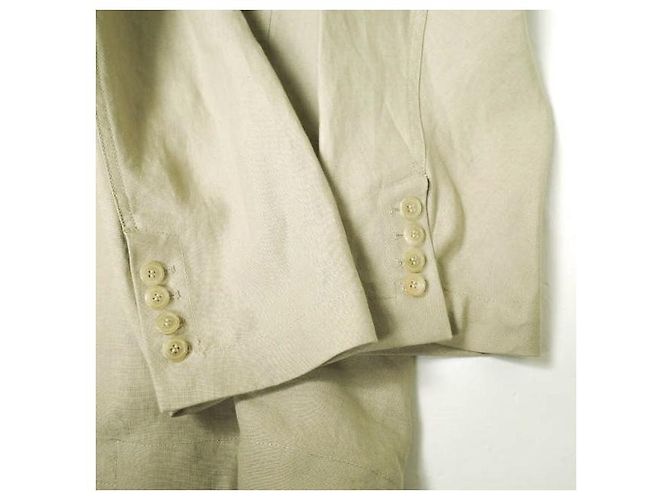 Autre Marque Hed Mayner CHAQUETA DOUBLE BREASTED FALLING BACK Chaqueta de lino Beige - vista 8