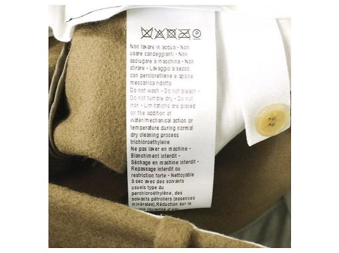 Autre Marque Hed Mayner WOOL 6 PLEAT PANTS Pantalones de lana Beige Camello - vista 11
