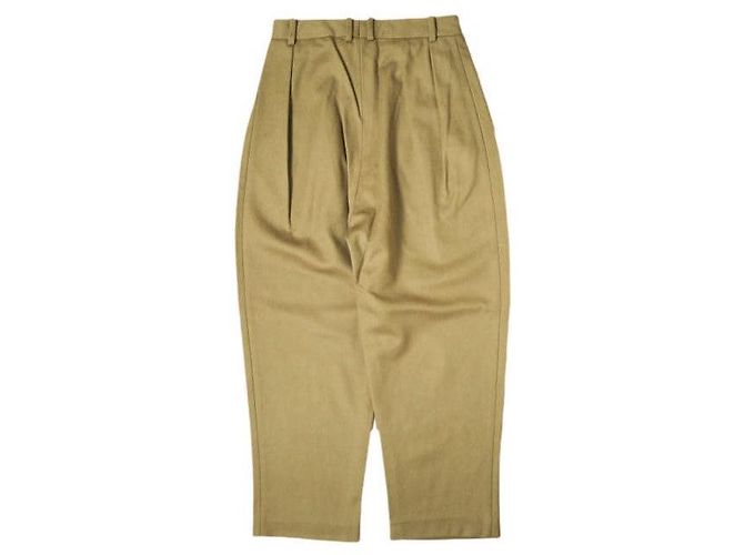 Autre Marque Hed Mayner WOOL 6 PLEAT PANTS Pantalones de lana Beige Camello - vista 2
