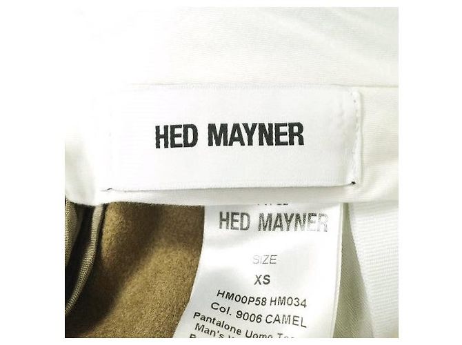 Autre Marque Hed Mayner WOOL 6 PLEAT PANTS Pantalones de lana Beige Camello - vista 5