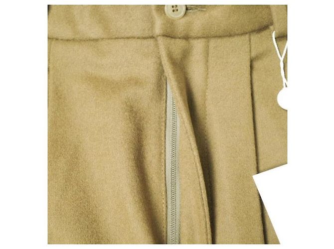 Autre Marque Hed Mayner WOOL 6 PLEAT PANTS Pantalones de lana Beige Camello - vista 8