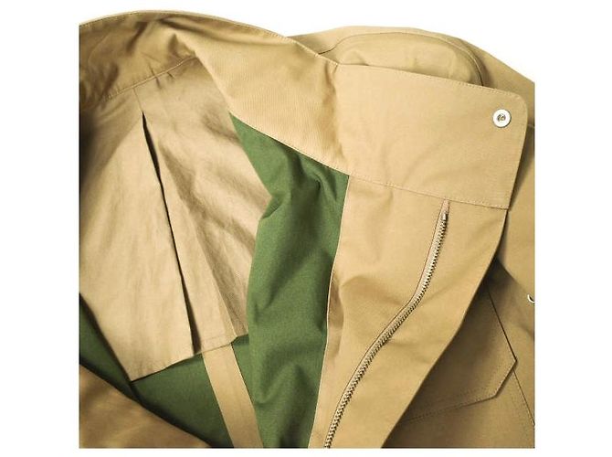Autre Marque Hed Mayner PARKA RAGLAN IMPERMEABLE Abrigo de mezcla de algodón Castaño Verde Camello - vista 8