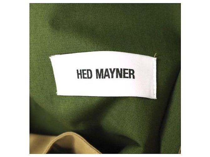 Autre Marque Hed Mayner PARKA RAGLAN IMPERMEABLE Abrigo de mezcla de algodón Castaño Verde Camello - vista 9