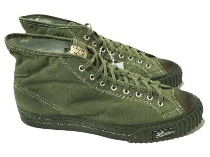visvim KIEFER MID FORAGE Baskets en coton duck traité spécial Vert Vert olive - vue 3