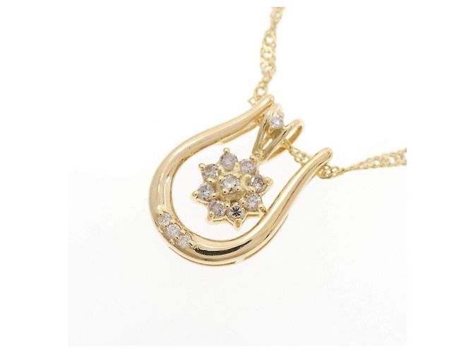 Autre Marque Au750 2WAY Blumen-Diamant-Halskette Golden - Ansicht 3