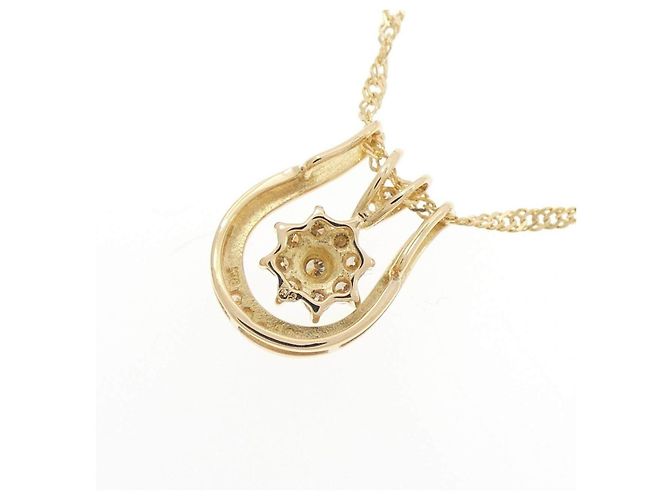 Autre Marque Au750 2WAY Blumen-Diamant-Halskette Golden - Ansicht 4