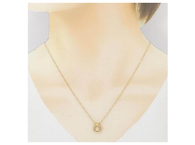 Autre Marque Au750 2WAY Blumen-Diamant-Halskette Golden - Ansicht 7