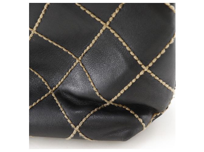 Borsa in vitello Chanel Wild Stitch Nero - vista 15