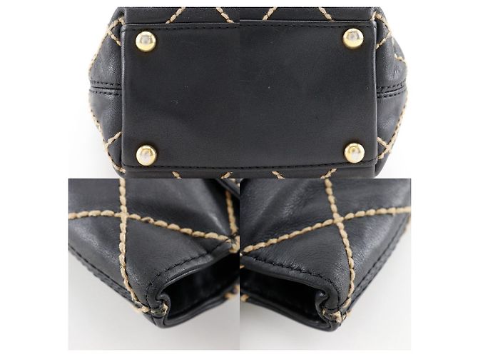 Borsa in vitello Chanel Wild Stitch Nero - vista 16