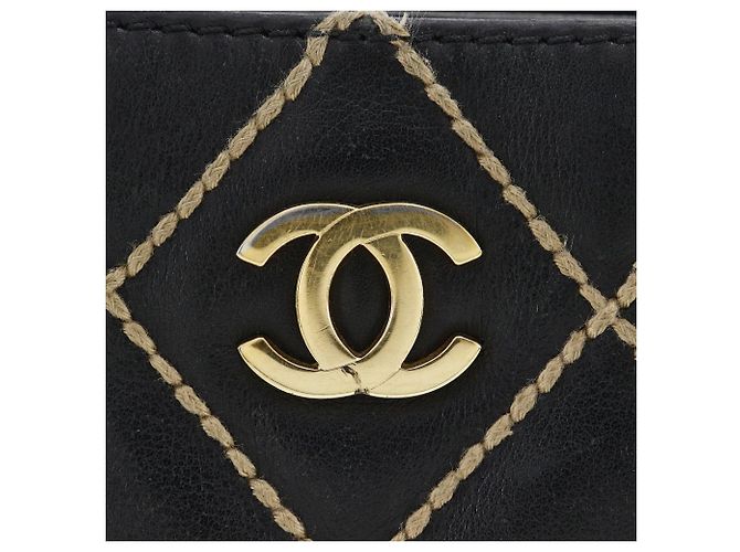 Borsa in vitello Chanel Wild Stitch Nero - vista 17
