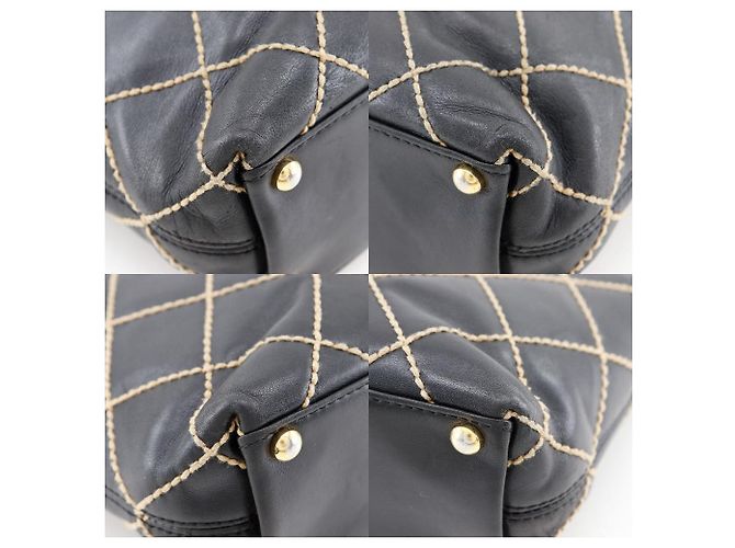 Borsa in vitello Chanel Wild Stitch Nero - vista 4
