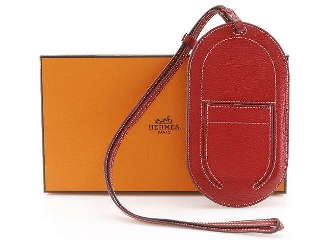 Hermès In-the-Loop To Go Smartphone-Hülle aus Chèvre Rot - Ansicht 9