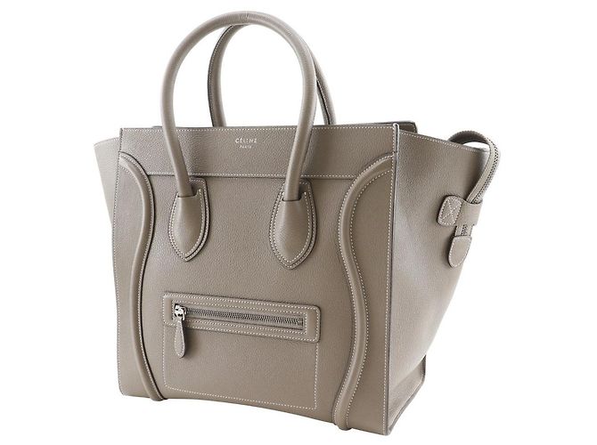 Céline Borsa a mano Celine Luggage Mini Shopper in vitello Marrone - vista 2