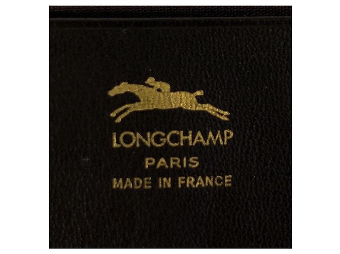 Cartera larga de piel Longchamp Castaño Mostaza - vista 7