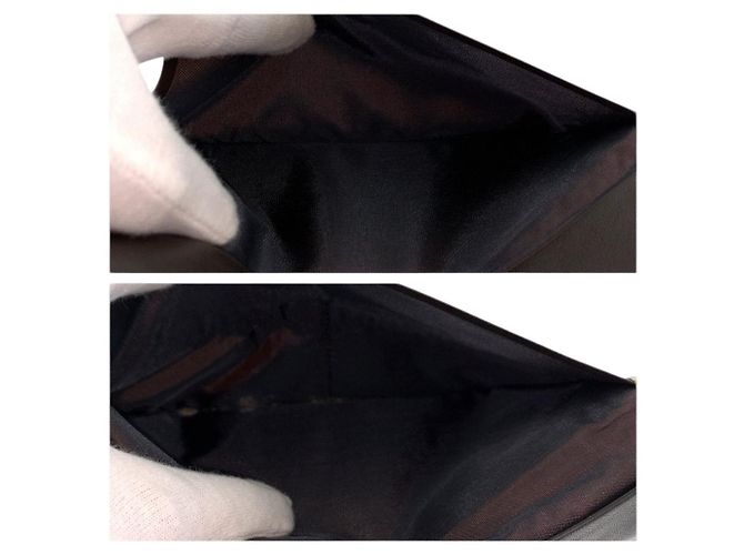 Cartera larga de piel Longchamp Castaño Mostaza - vista 9