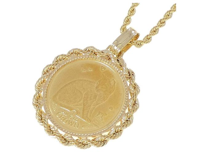 Autre Marque Colar de Moeda Au750 Dourado - vista 4