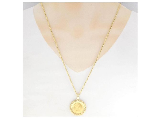 Autre Marque Colar de Moeda Au750 Dourado - vista 6