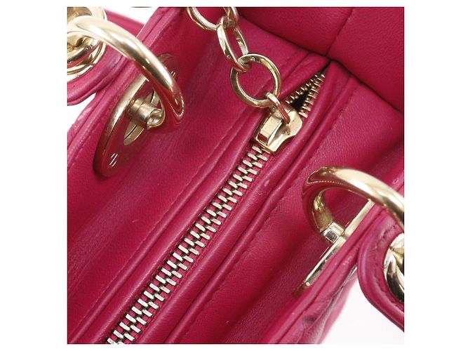 Autre Marque Borsa 2way Christian Dior Lady Dior Cannage in pelle di agnello Rosa - vista 10
