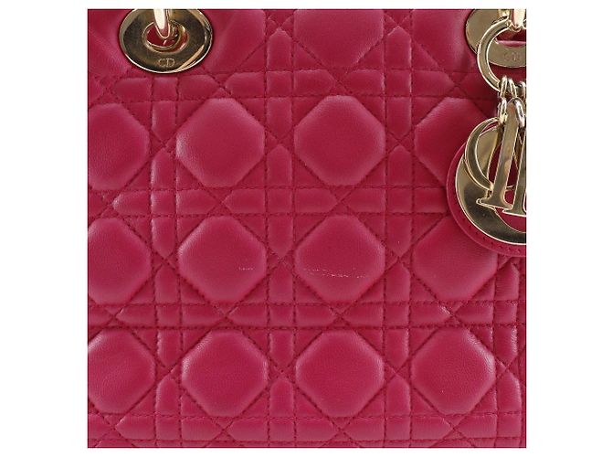 Autre Marque Borsa 2way Christian Dior Lady Dior Cannage in pelle di agnello Rosa - vista 16