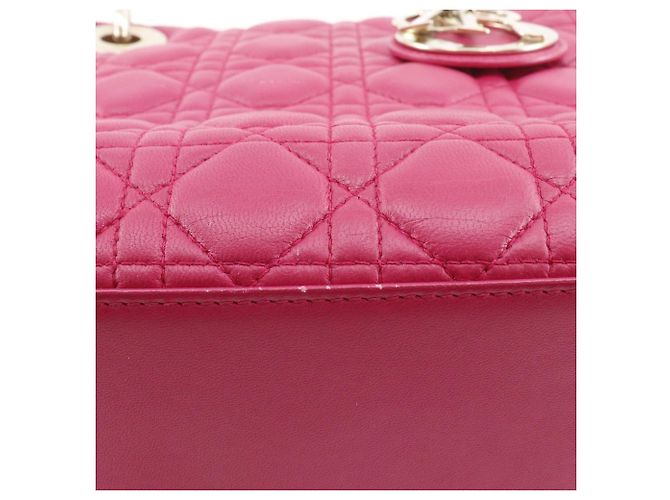 Autre Marque Borsa 2way Christian Dior Lady Dior Cannage in pelle di agnello Rosa - vista 18