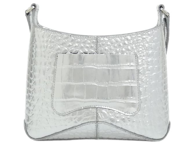 Borsa a tracolla Balenciaga in pelle metallizzata Argento - vista 2