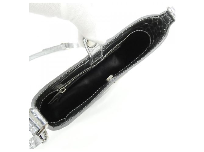 Borsa a tracolla Balenciaga in pelle metallizzata Argento - vista 8