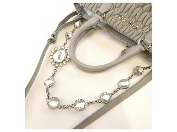 Borsa Miu Miu 5BA958 NAPPA CRYSTAL Marrone - vista 6