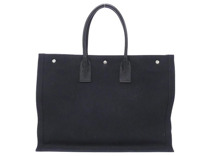 Yves Saint Laurent Borsa Saint Laurent Noe in tela Saint Laurent Nero Bianco - vista 2