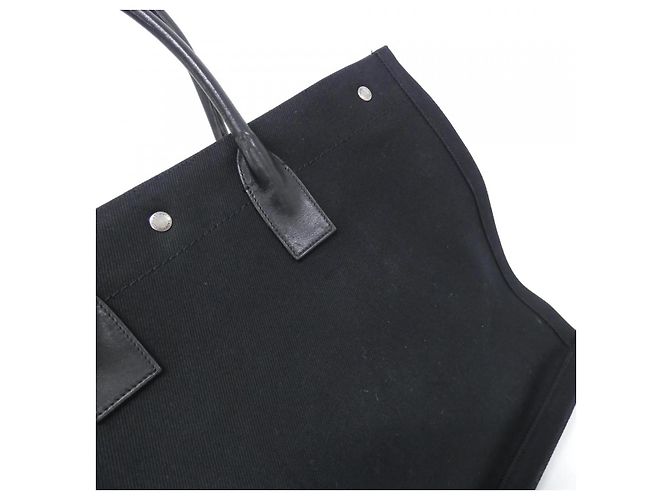 Yves Saint Laurent Borsa Saint Laurent Noe in tela Saint Laurent Nero Bianco - vista 4