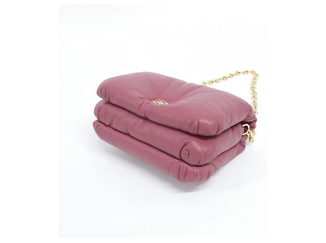 Borsa a spalla Loewe Puffer Goya in pelle di agnello Porpora - vista 3
