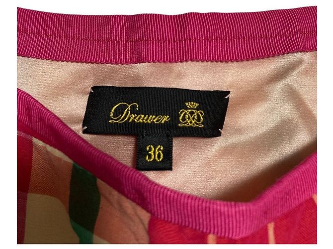 Autre Marque Saia Assimétrica Drawer Block Check Rosa - vista 4