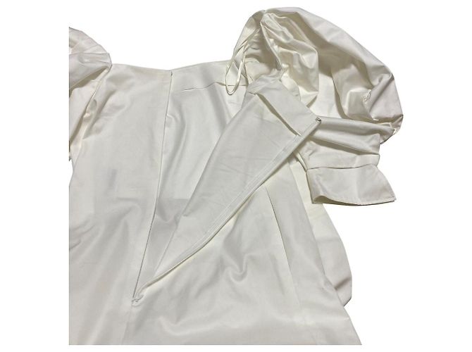 Autre Marque Cygne Puff Sleeve Dress White - view 3