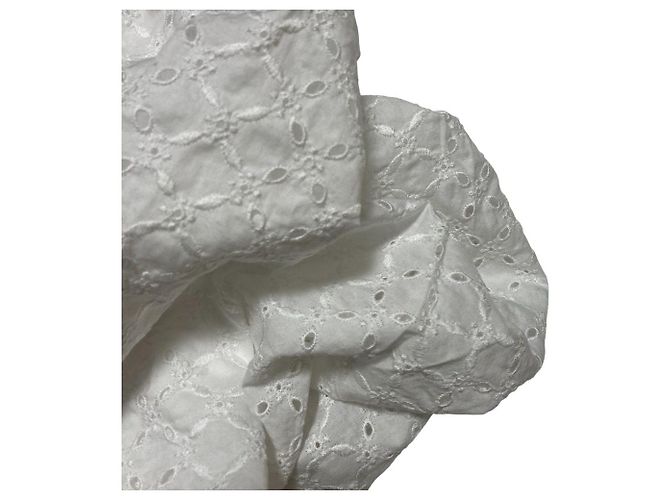 Autre Marque Vestido de encaje de algodón OBLI Blanco - vista 10