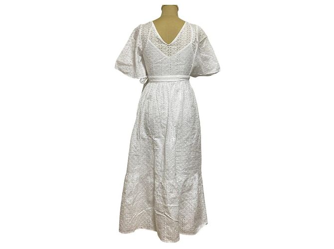 Autre Marque Vestido de encaje de algodón OBLI Blanco - vista 2
